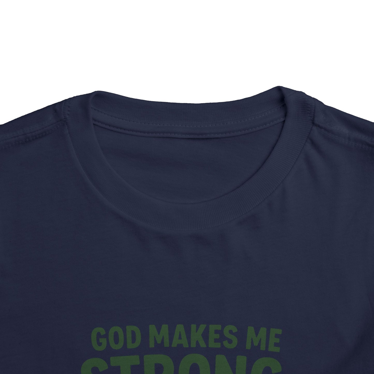 Faith-Inspired Toddler Tee, God Makes Me Strong Shirt, Encouraging Kids T-Shirt, Christian Youth Tee, Playtime and Church Outfit