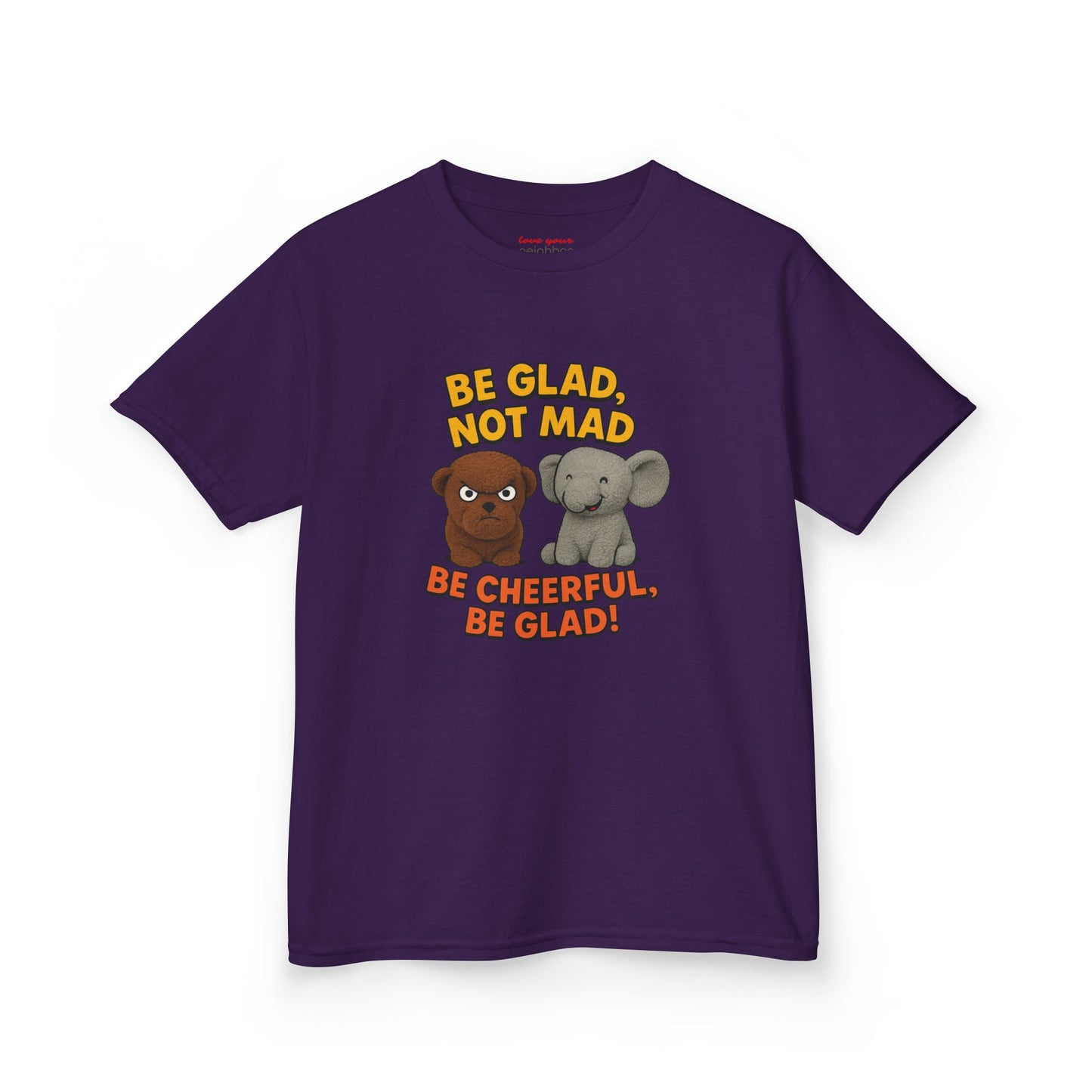Kids Fun Graphic Tee - Be Glad Not Mad, Cheerful Humor Shirt, Birthday Gift, Playful Attire, Summer Wear, Kids Party Tee