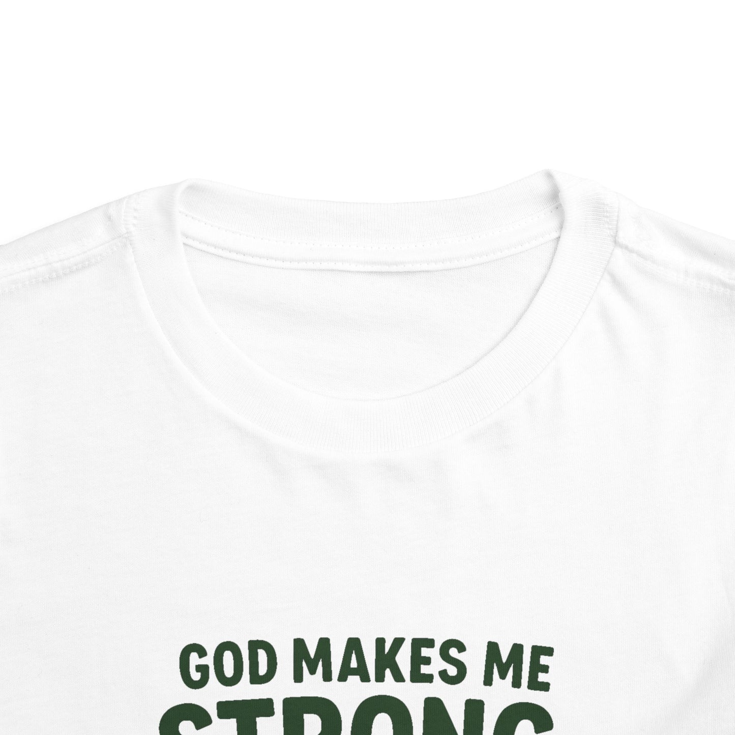 Faith-Inspired Toddler Tee, God Makes Me Strong Shirt, Encouraging Kids T-Shirt, Christian Youth Tee, Playtime and Church Outfit
