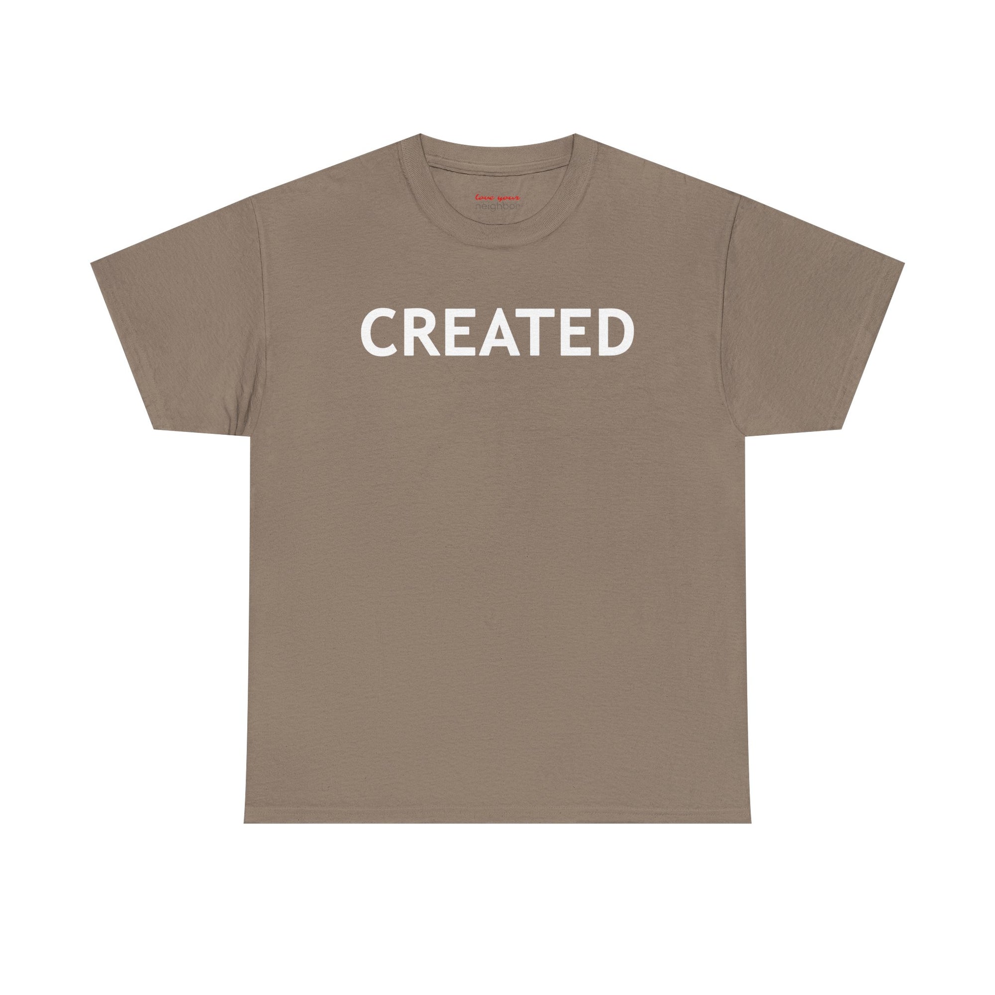 "CREATED" 2 Corinthians 5:17 Adult Heavy Cotton Tee