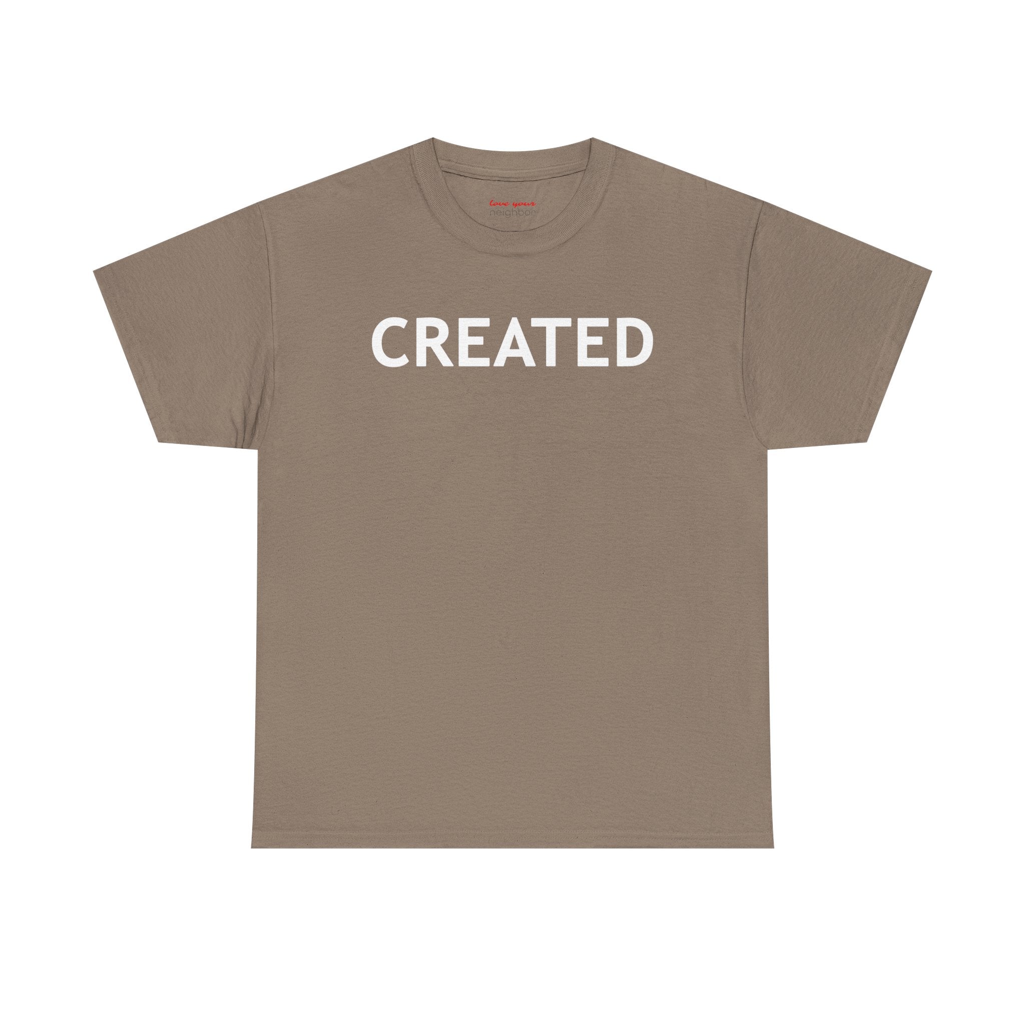 "CREATED" 2 Corinthians 5:17 Adult Heavy Cotton Tee