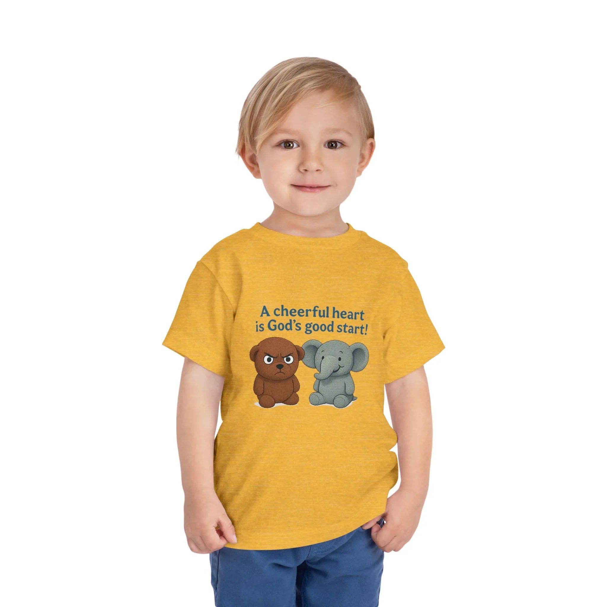 Toddler Short Sleeve Tee - Cheerful Heart Design - Truthkins - Faith-filled plush toys that turn big feelings into God's truth