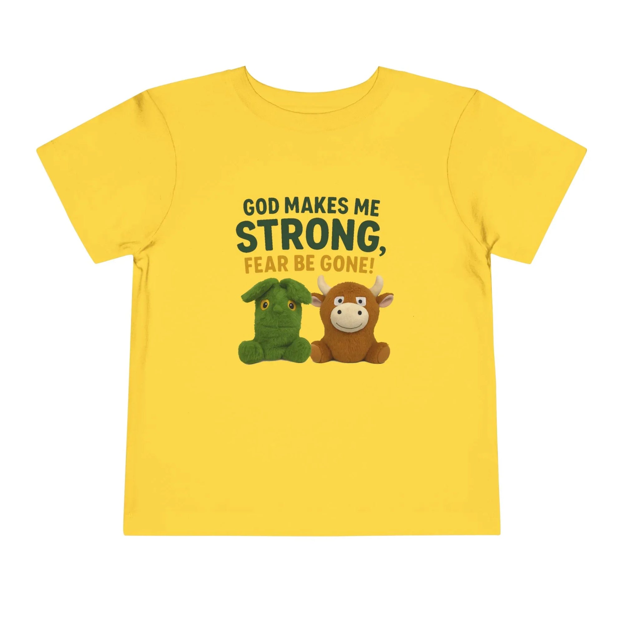 Faith-Inspired Toddler Tee, God Makes Me Strong Shirt, Encouraging Kids T-Shirt, Christian Youth Tee, Playtime and Church Outfit - Truthkins - Faith-filled plush toys that turn big feelings into God's truth