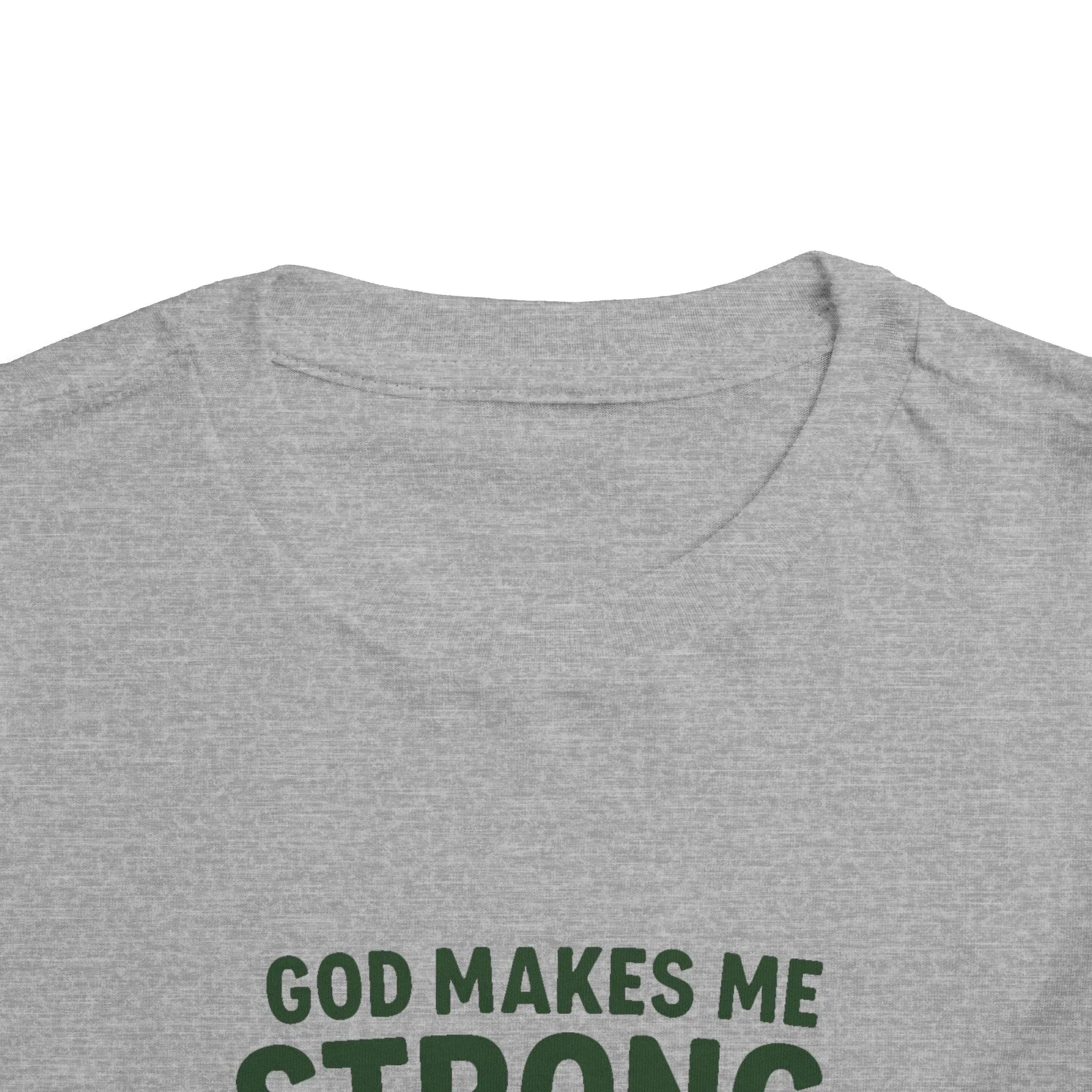 Faith-Inspired Toddler Tee, God Makes Me Strong Shirt, Encouraging Kids T-Shirt, Christian Youth Tee, Playtime and Church Outfit - Truthkins - Faith-filled plush toys that turn big feelings into God's truth
