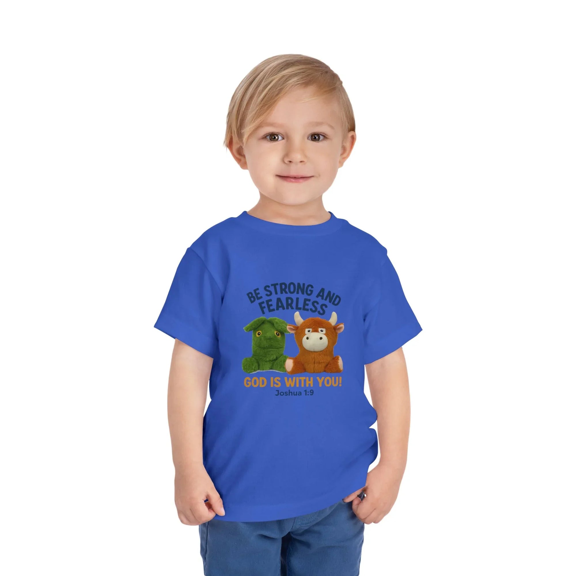 Toddler Inspirational Tee, Kids Motivational Shirt, Bible Verse Top, Cute Short Sleeve T-Shirt, God is With You Apparel, Faith-Based Gift - Truthkins - Faith-filled plush toys that turn big feelings into God's truth