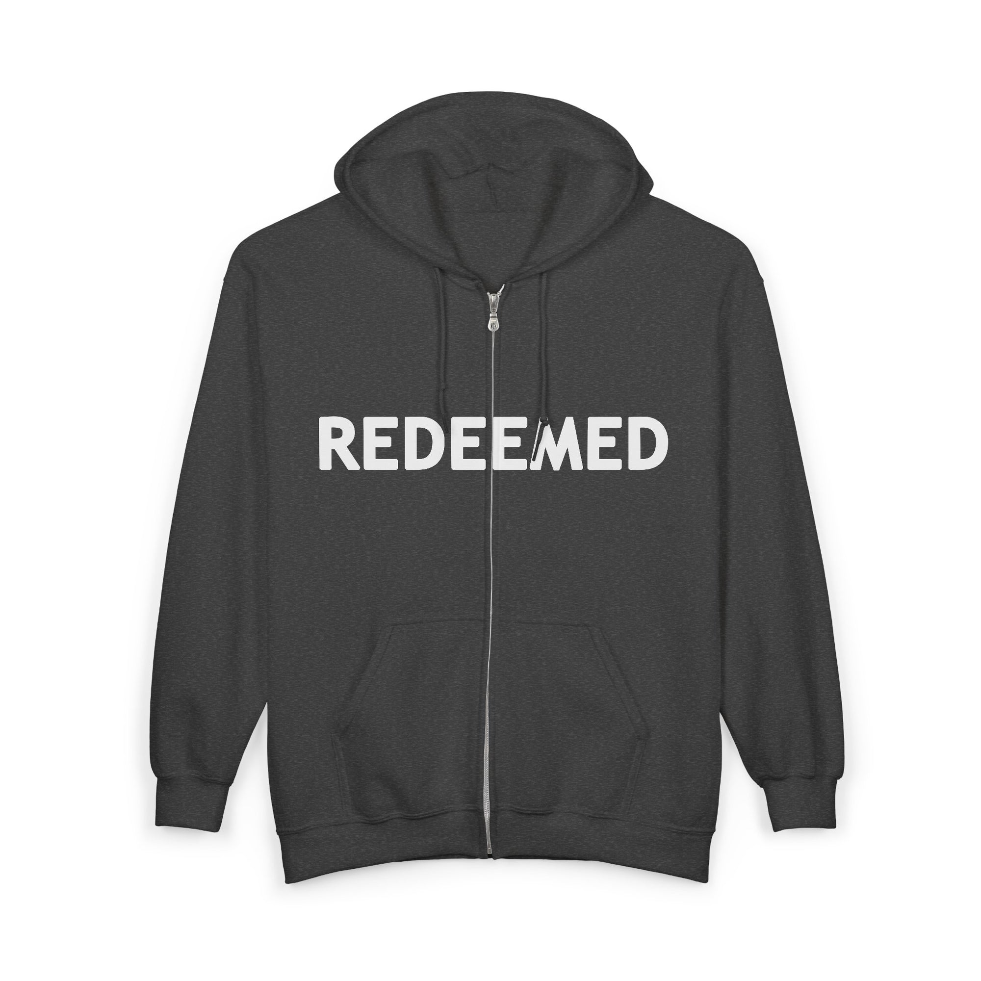 "Redeemed" Luke 24:6 - Adult Cozy Full Zip Hoodie