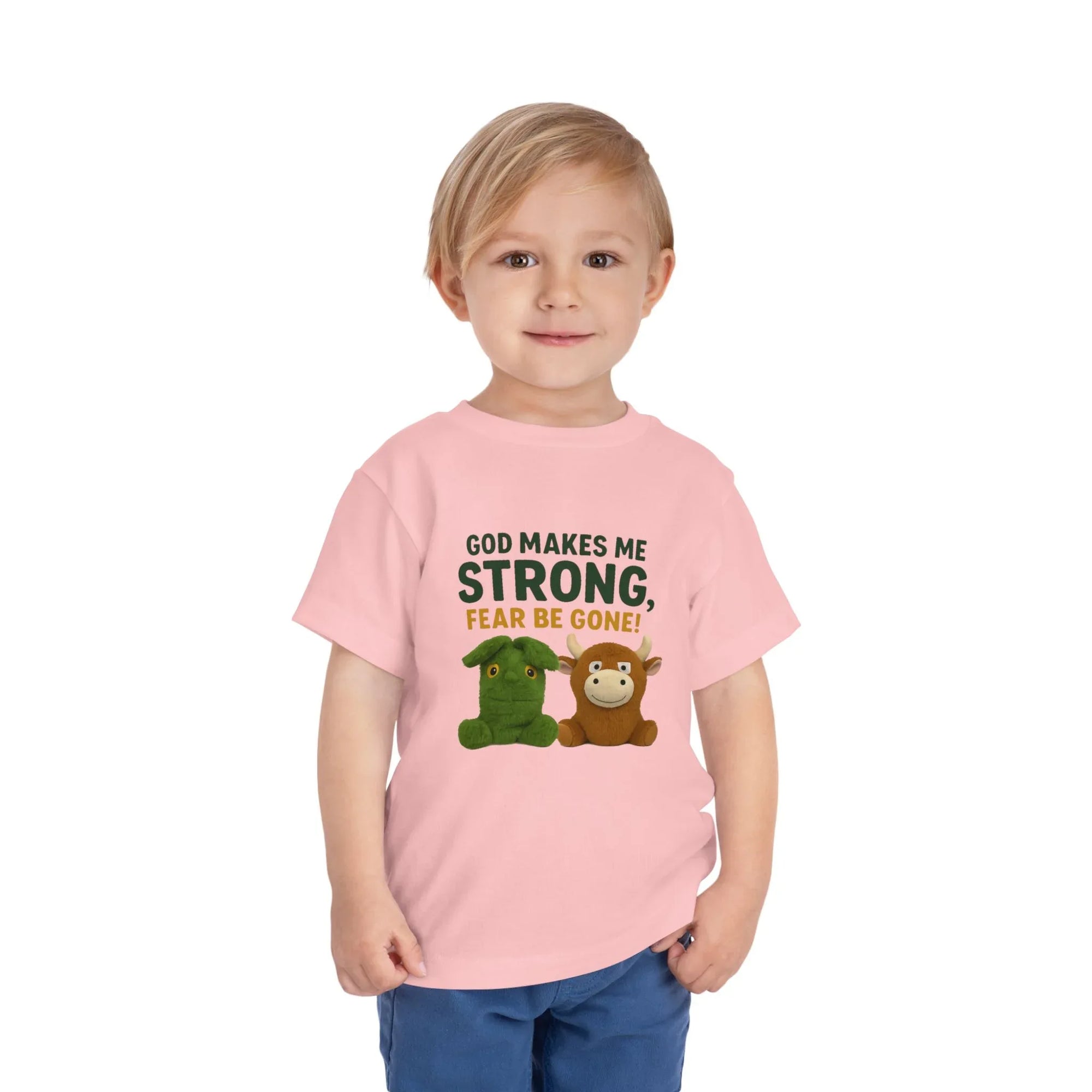 Faith-Inspired Toddler Tee, God Makes Me Strong Shirt, Encouraging Kids T-Shirt, Christian Youth Tee, Playtime and Church Outfit - Truthkins - Faith-filled plush toys that turn big feelings into God's truth