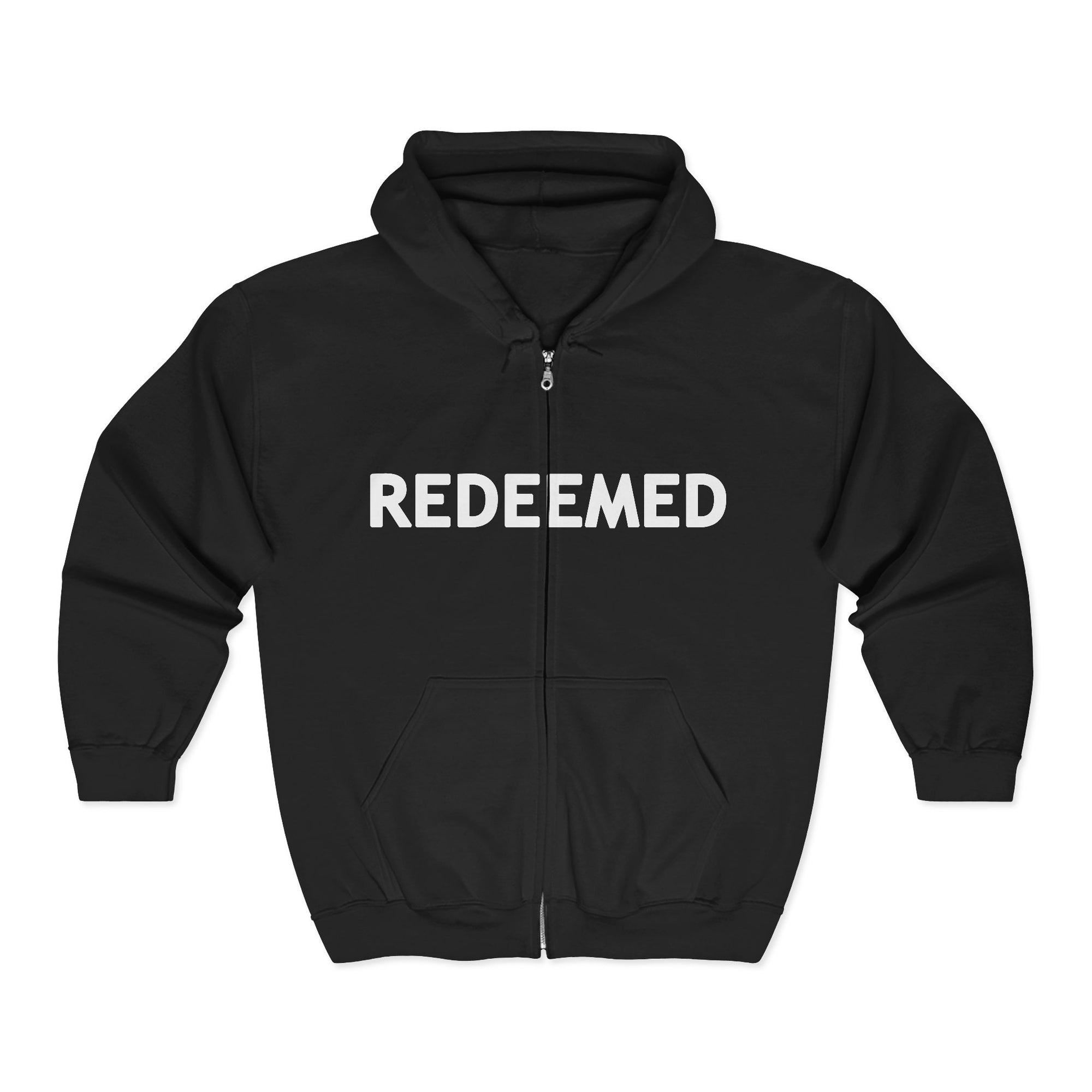 "Redeemed" Luke 24:6 - Adult Cozy Full Zip Hoodie