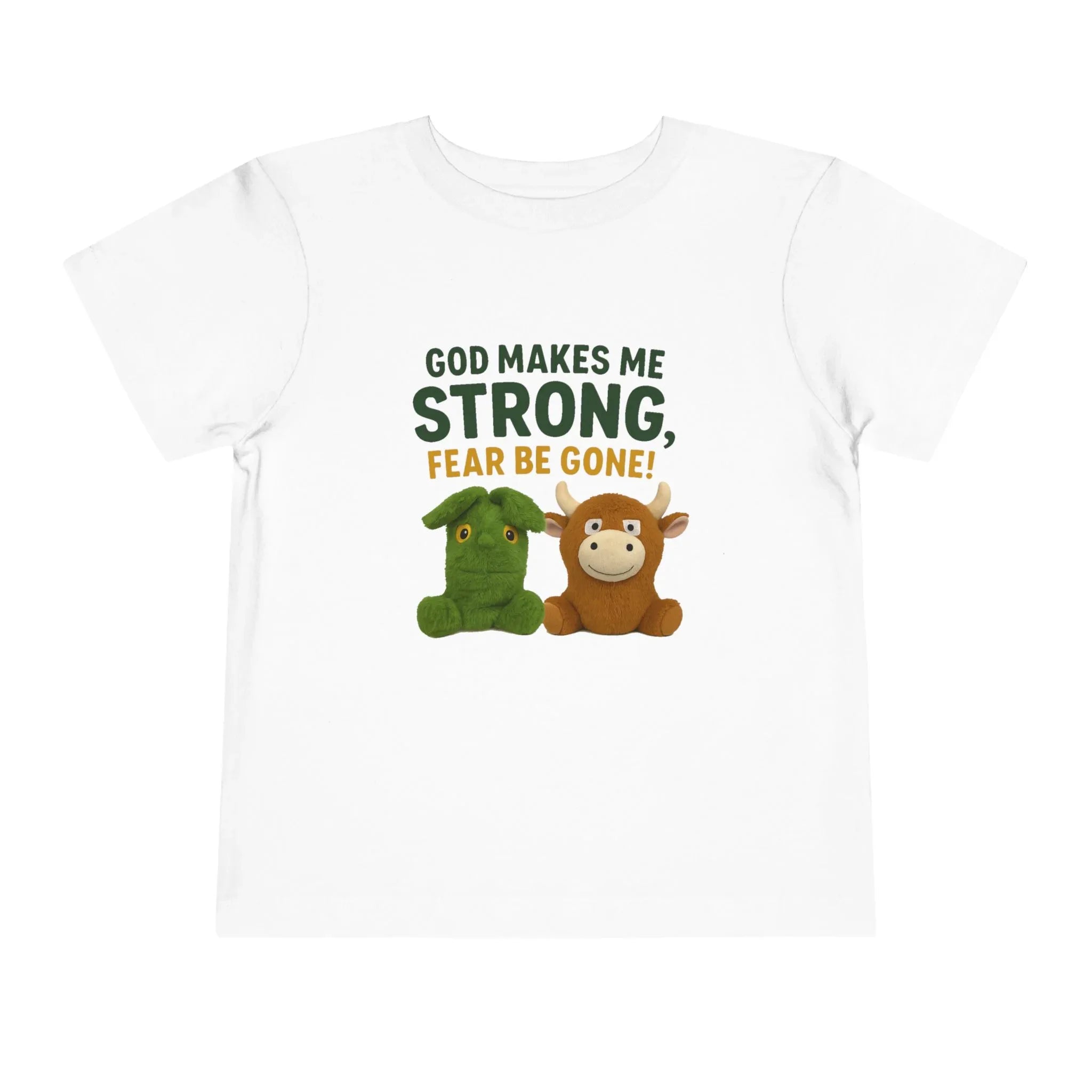 Faith-Inspired Toddler Tee, God Makes Me Strong Shirt, Encouraging Kids T-Shirt, Christian Youth Tee, Playtime and Church Outfit - Truthkins - Faith-filled plush toys that turn big feelings into God's truth