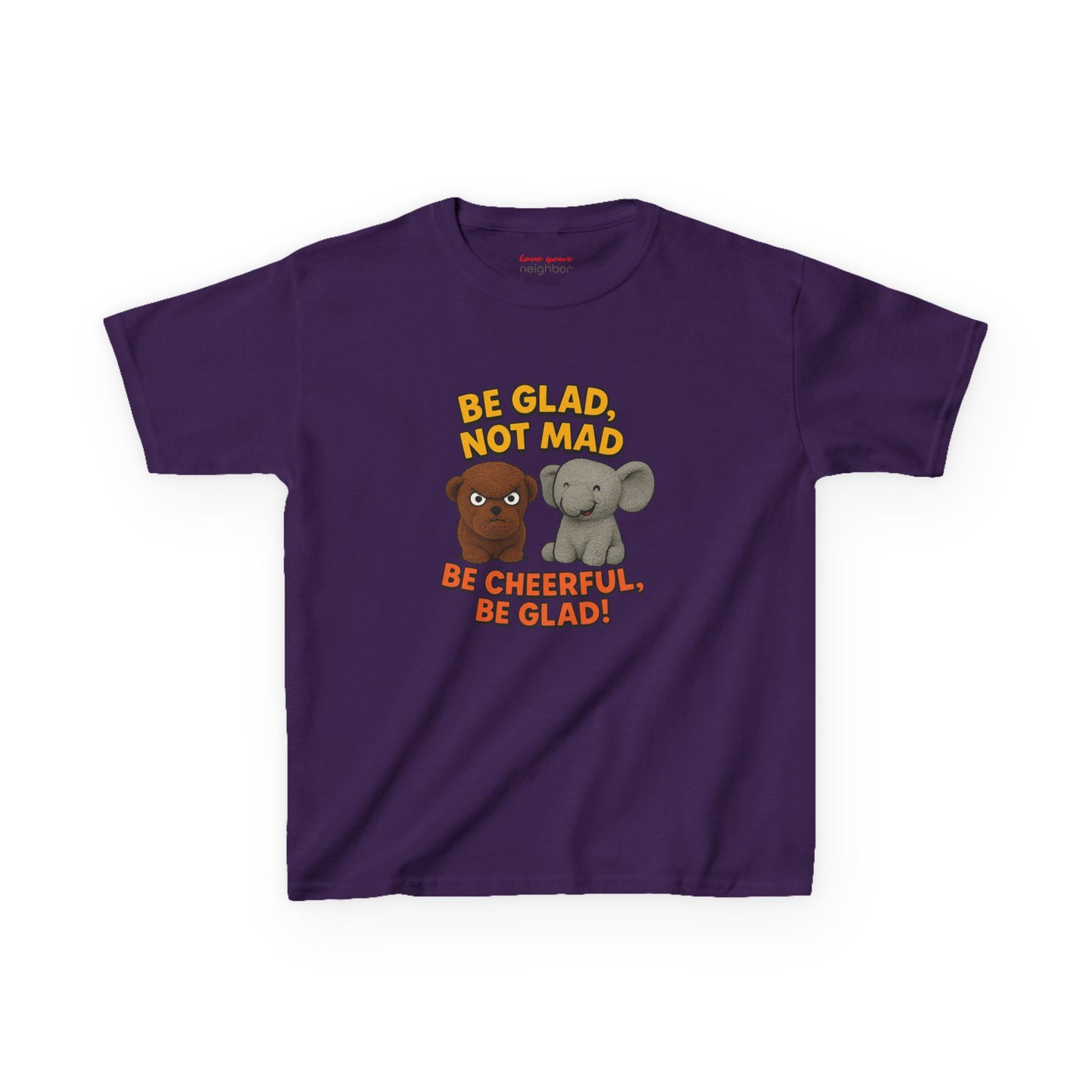 Kids Fun Graphic Tee - Be Glad Not Mad, Cheerful Humor Shirt, Birthday Gift, Playful Attire, Summer Wear, Kids Party Tee