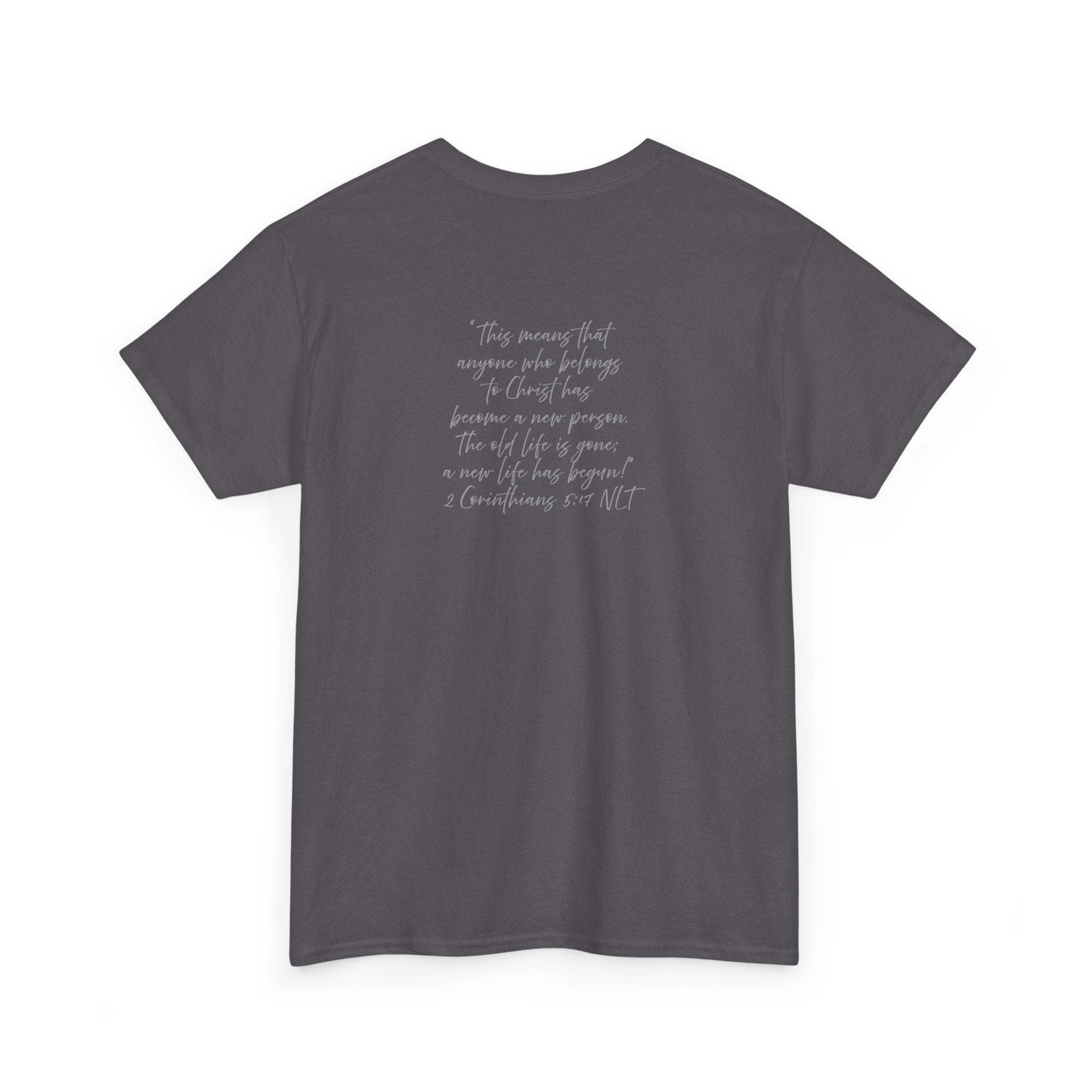 "CREATED" 2 Corinthians 5:17 Adult Heavy Cotton Tee