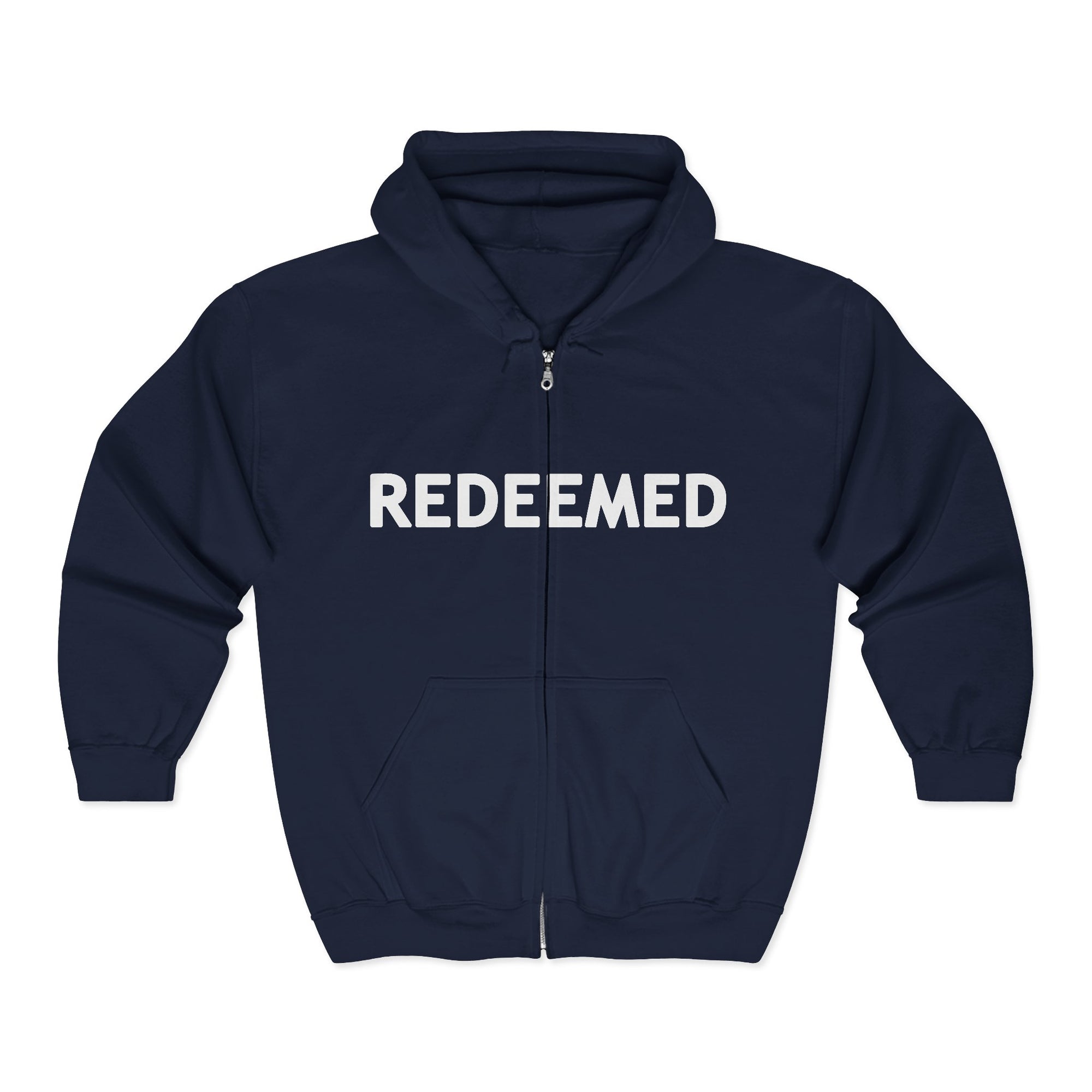 "Redeemed" Luke 24:6 - Adult Cozy Full Zip Hoodie
