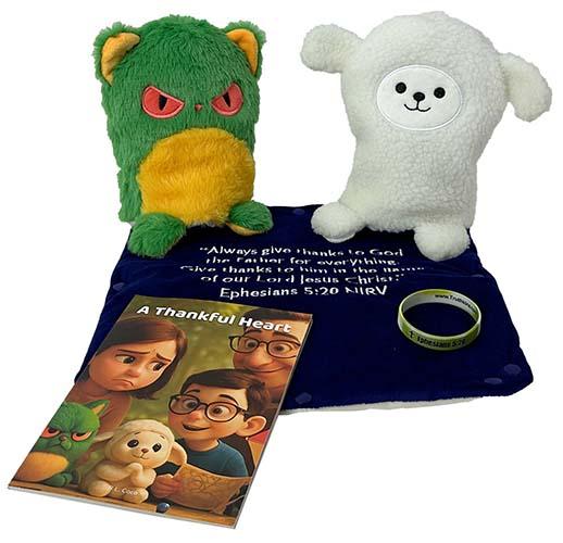 Jealous / Thankful Truthkins Set (Ephesians 5:20) - Truthkins - Faith-filled plush toys that turn big feelings into God's truth